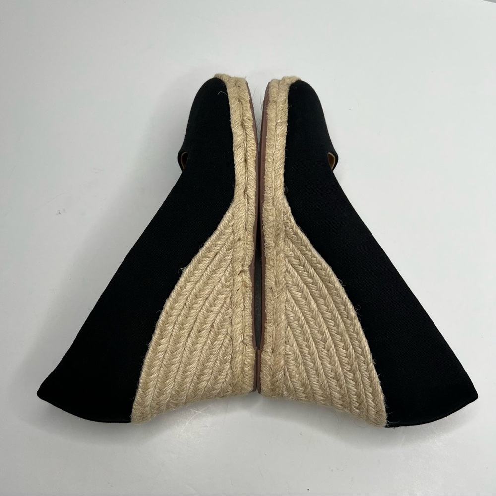 J. Crew Factory Canvas Espadrille Wedges Black Size 7.5 - Picture 10 of 14